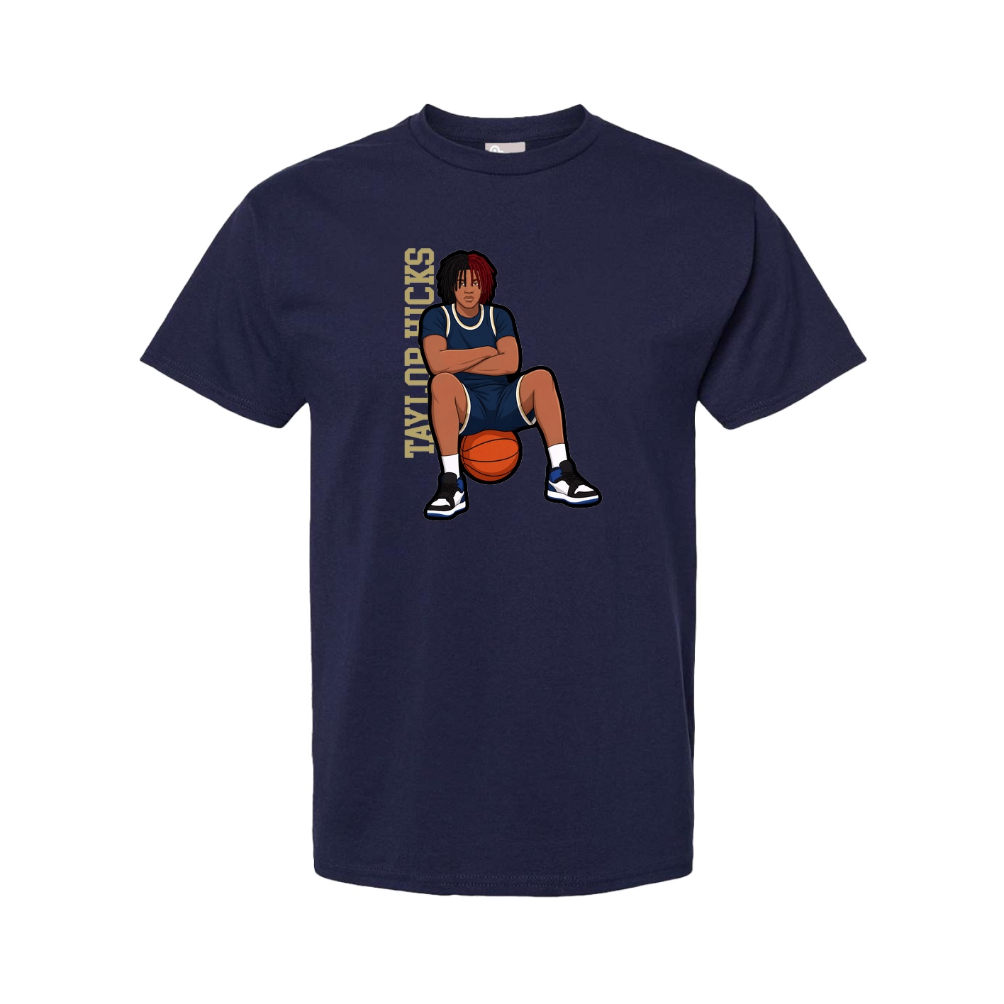 Youth Tee — Name Vertical in Navy