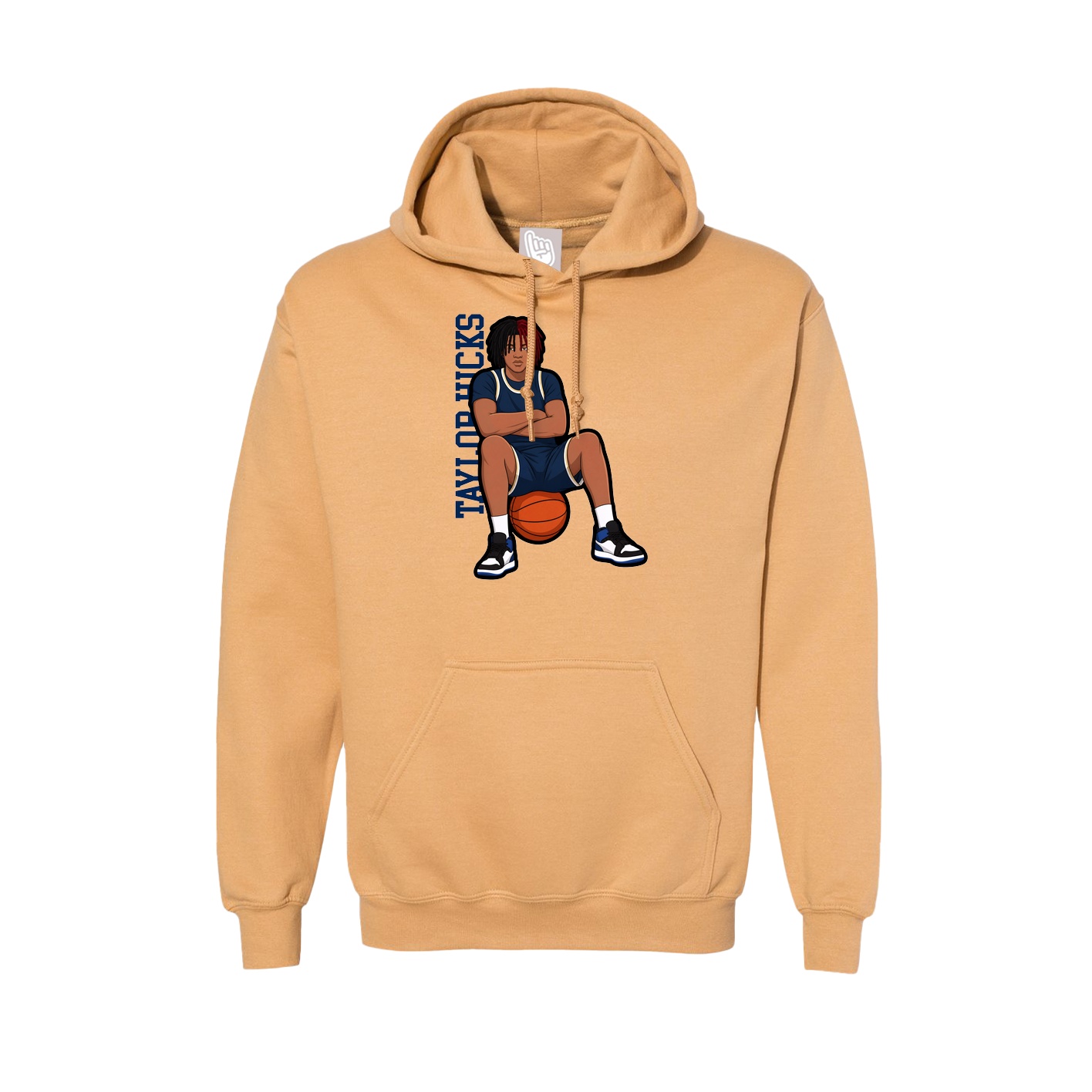 Hoodie — Name Vertical in Vegas Gold