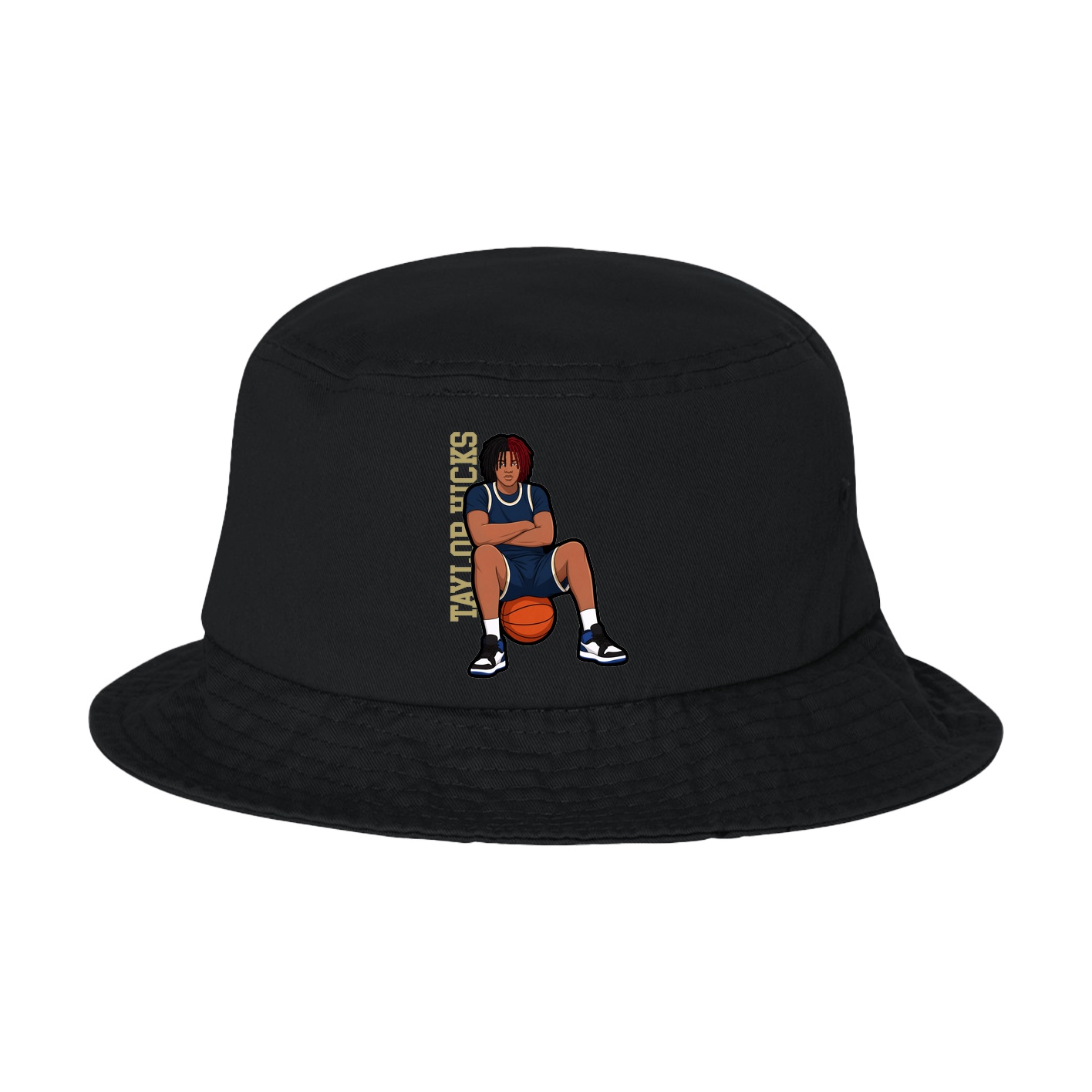 Bucket Cap — Name Vertical in Black