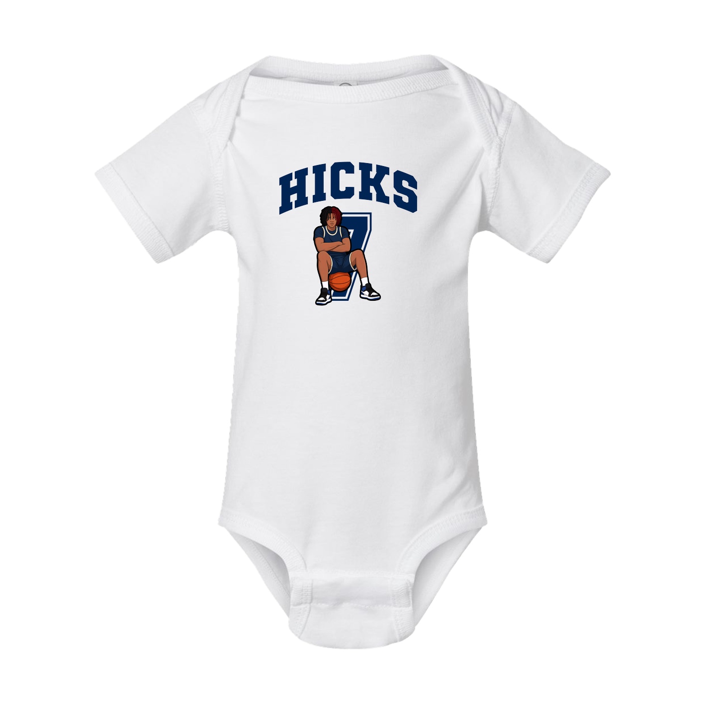 Baby Onesie — Number in White