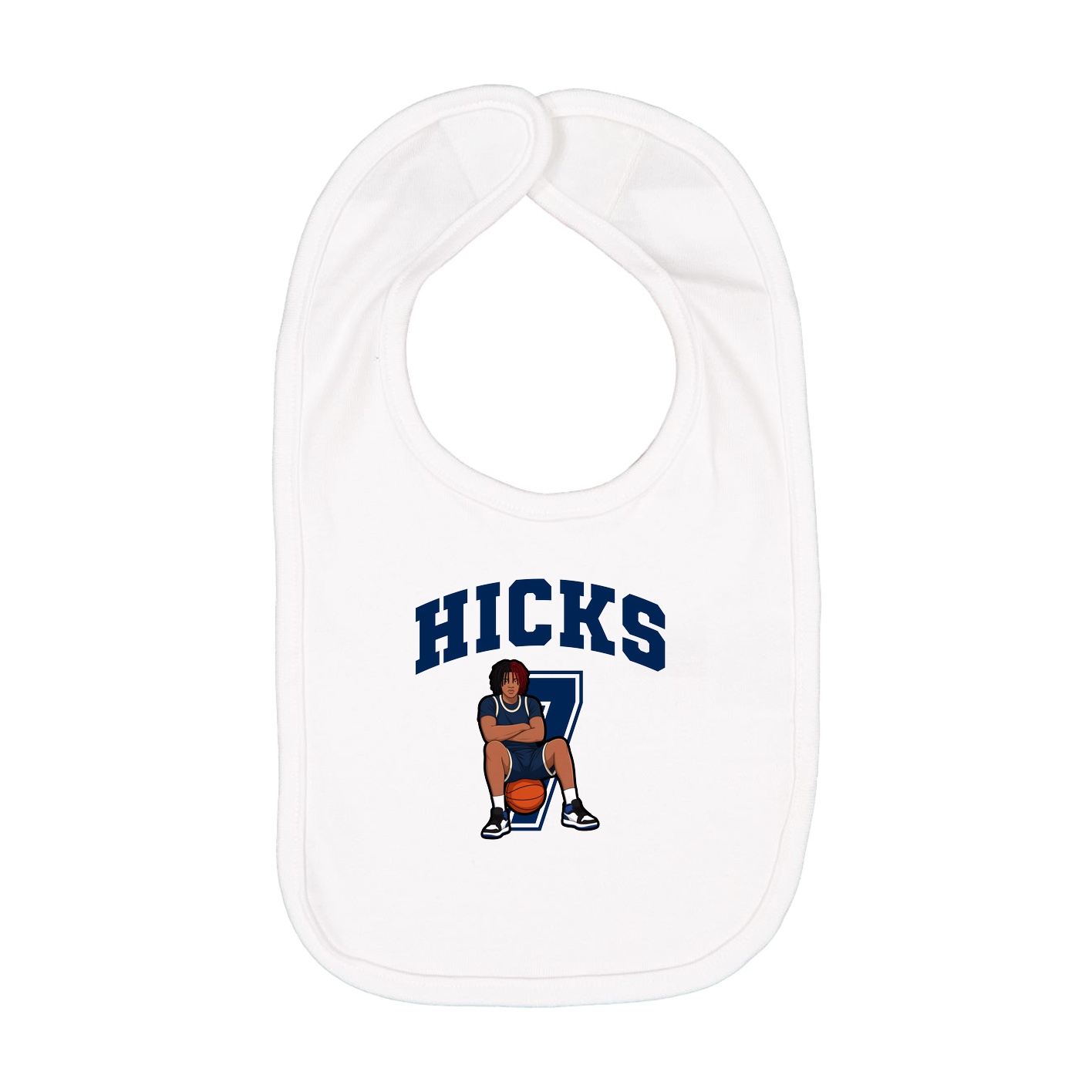 Infant Bib — Number in White