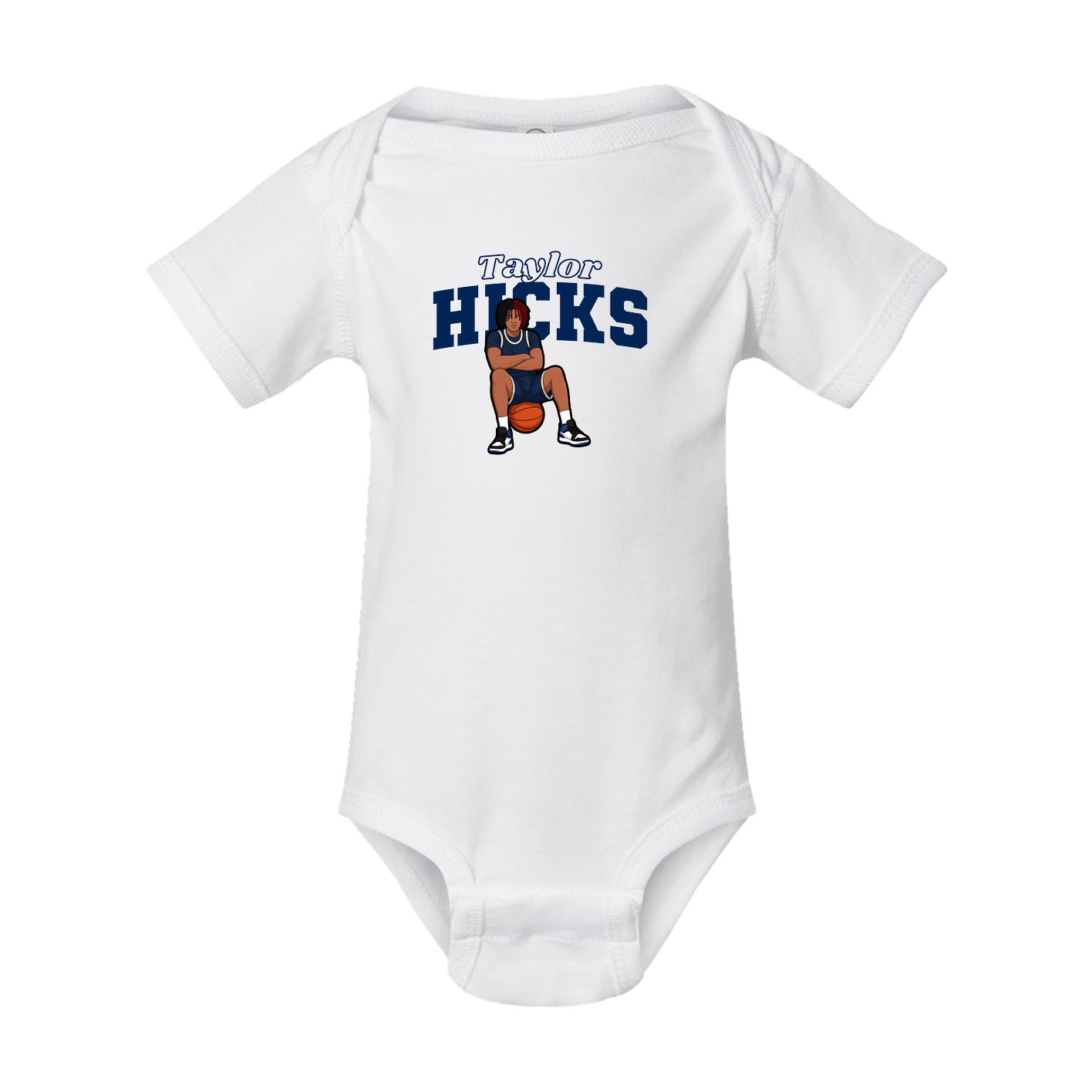 Baby Onesie — Name Arch in White