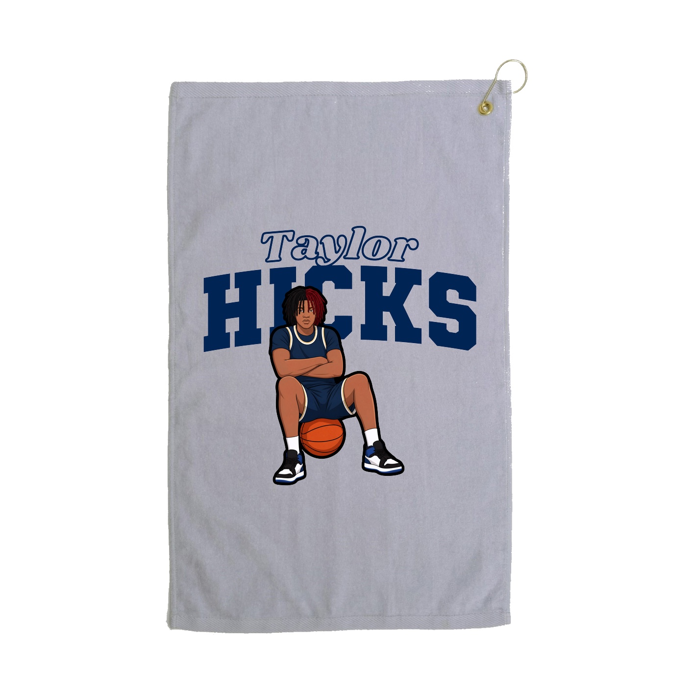 Golf Towel — Name Arch in Grey