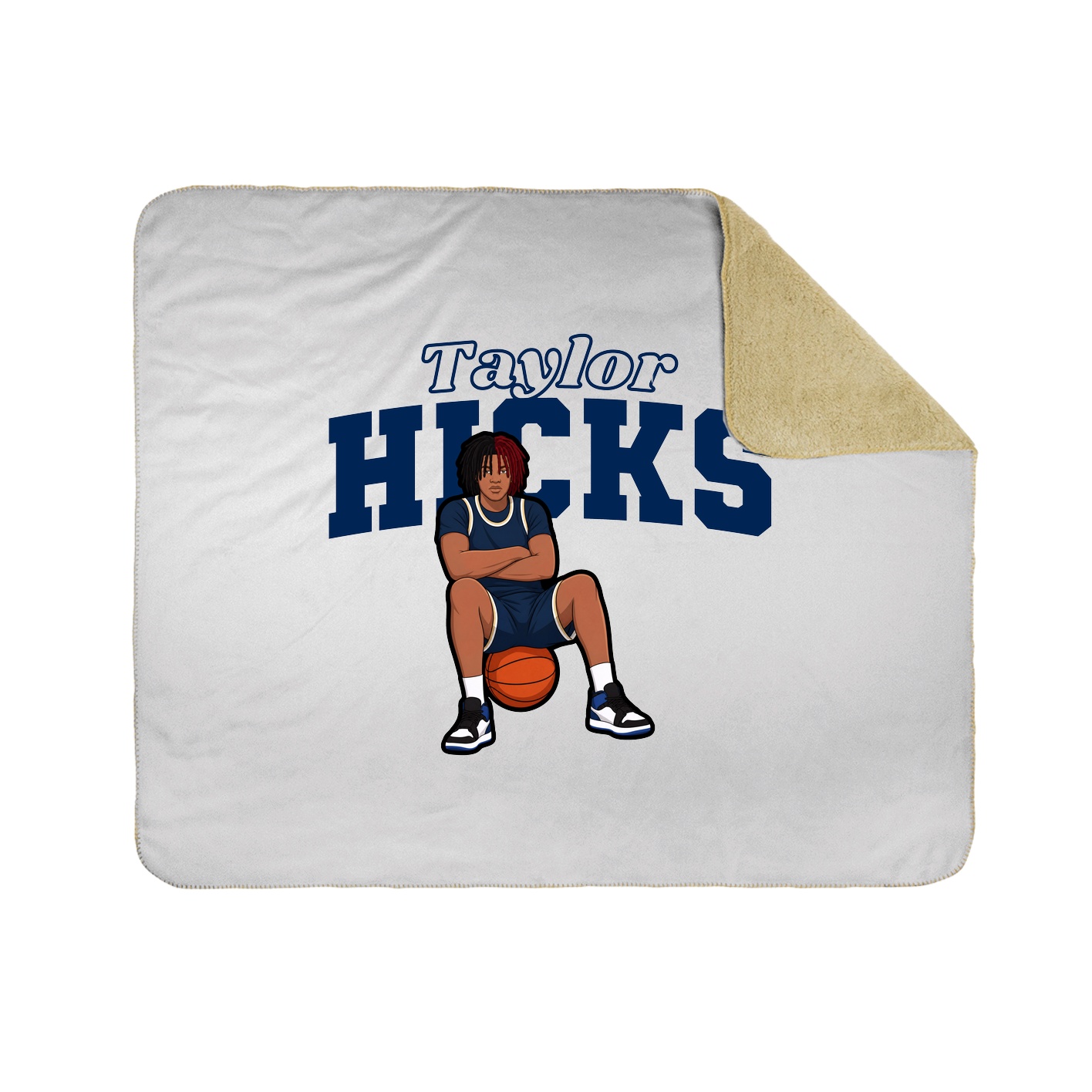 Throw Blanket — Name Arch in White