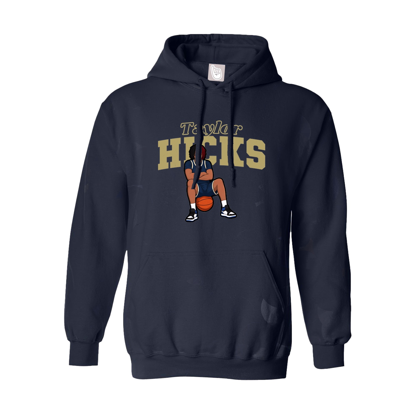 Youth Hoodie — Name Arch in Navy
