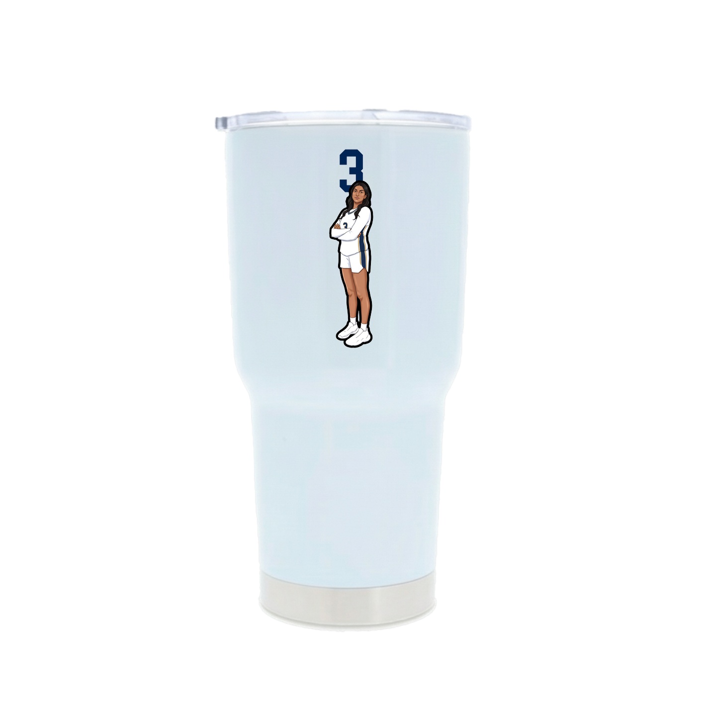 30oz Stainless Steel Tumbler — Number Top in White