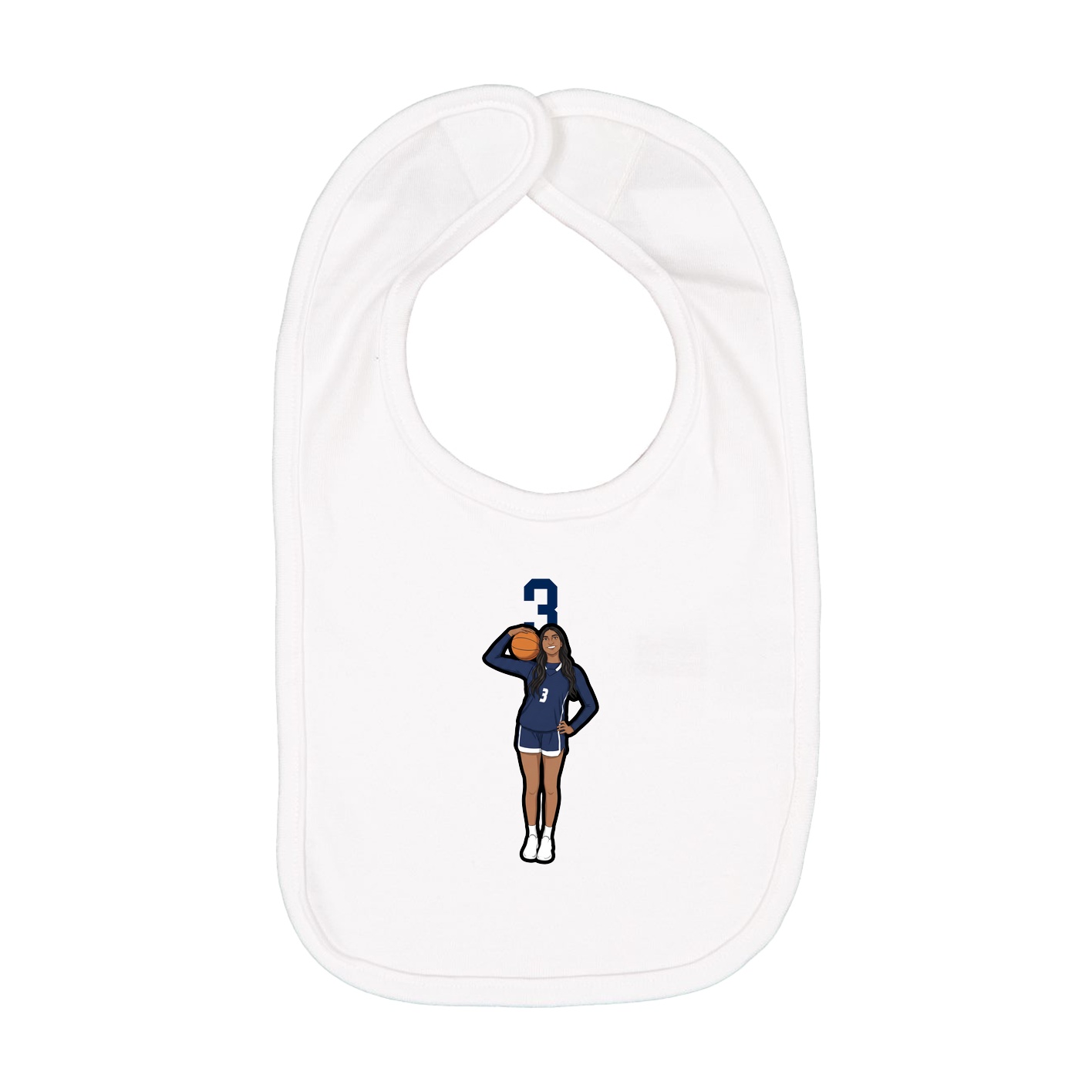 Infant Bib — Number Top in White