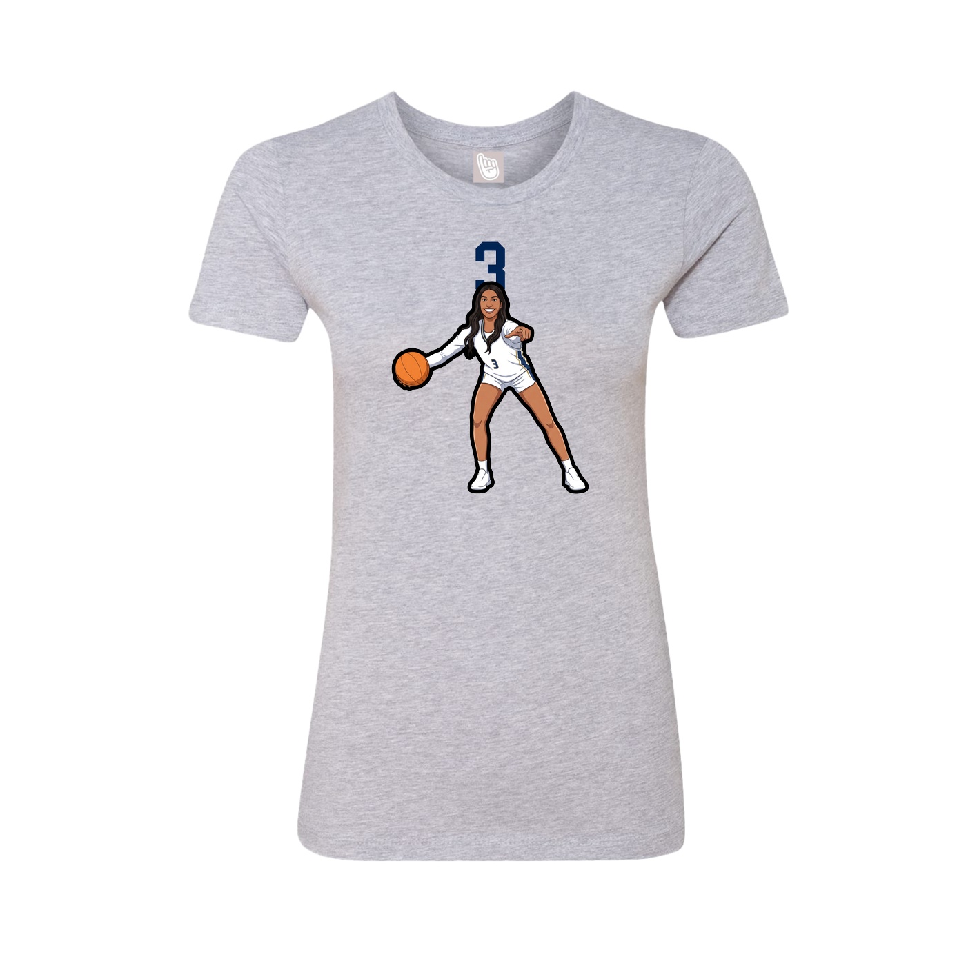 Fitted Women's Tee — Number Top in Grey