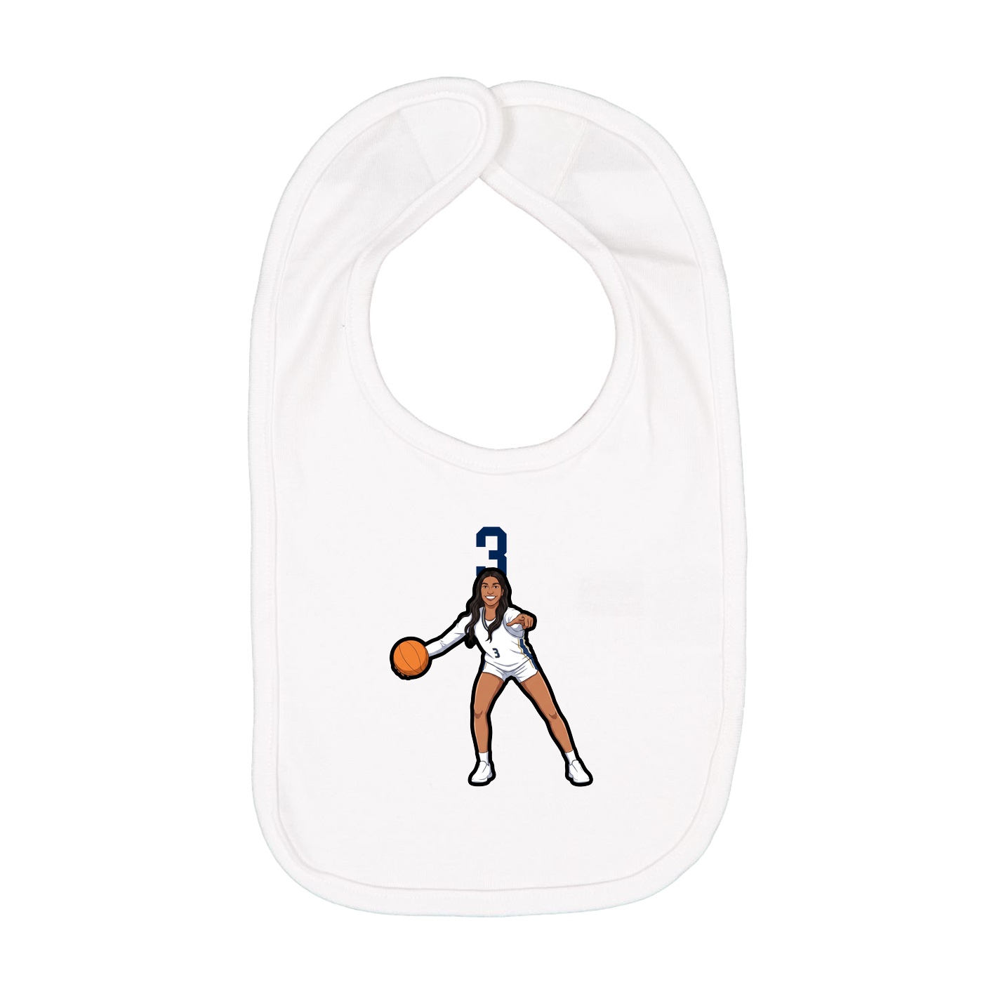 Infant Bib — Number Top in White