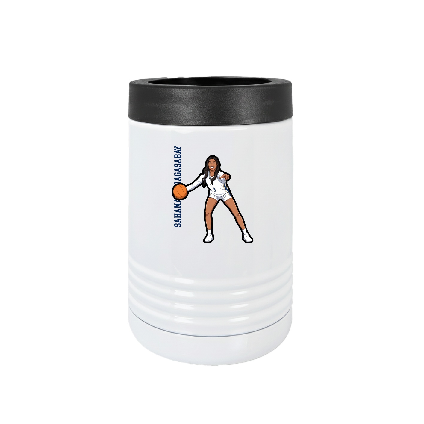 Beverage Holder — Name Vertical in White