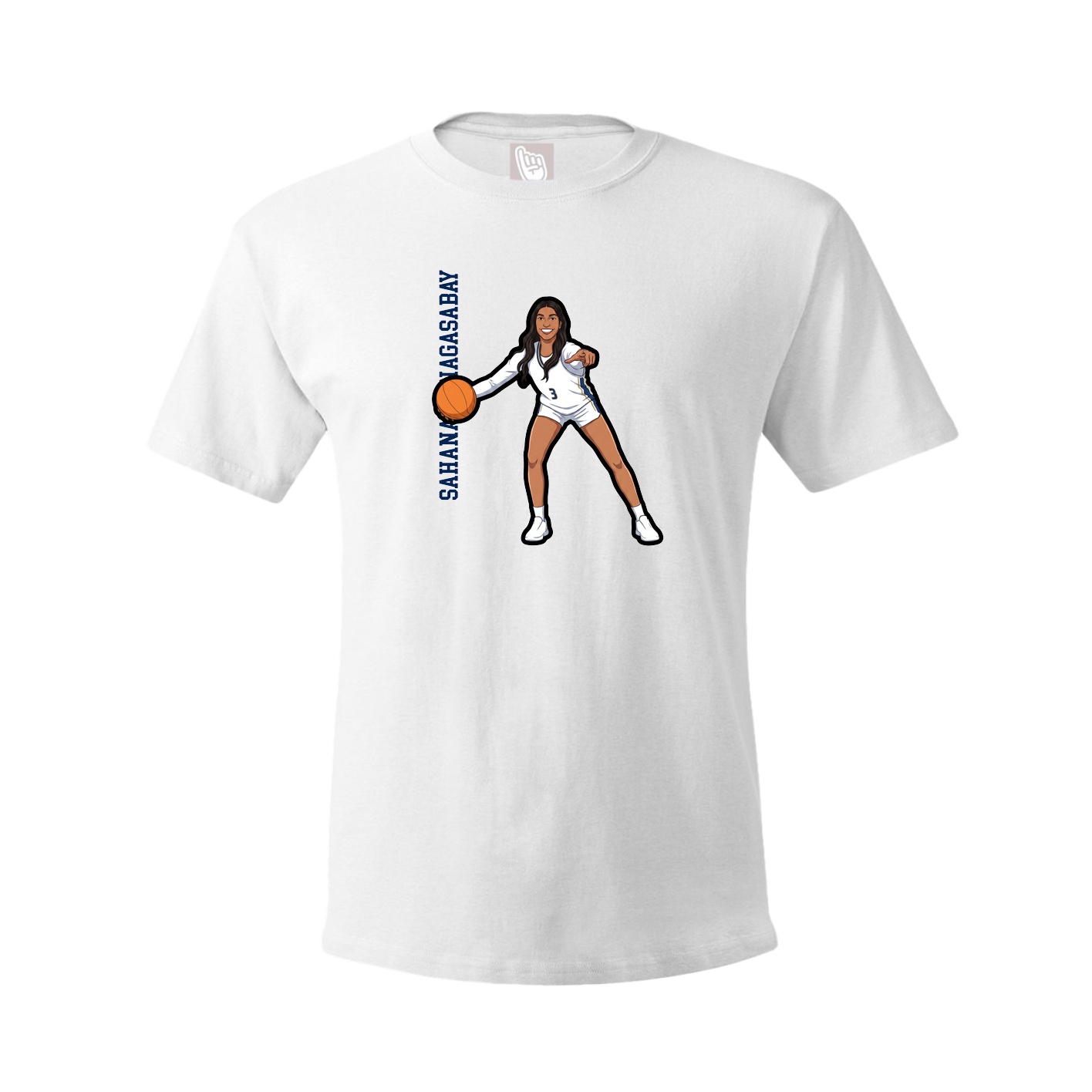 Tee — Name Vertical in White