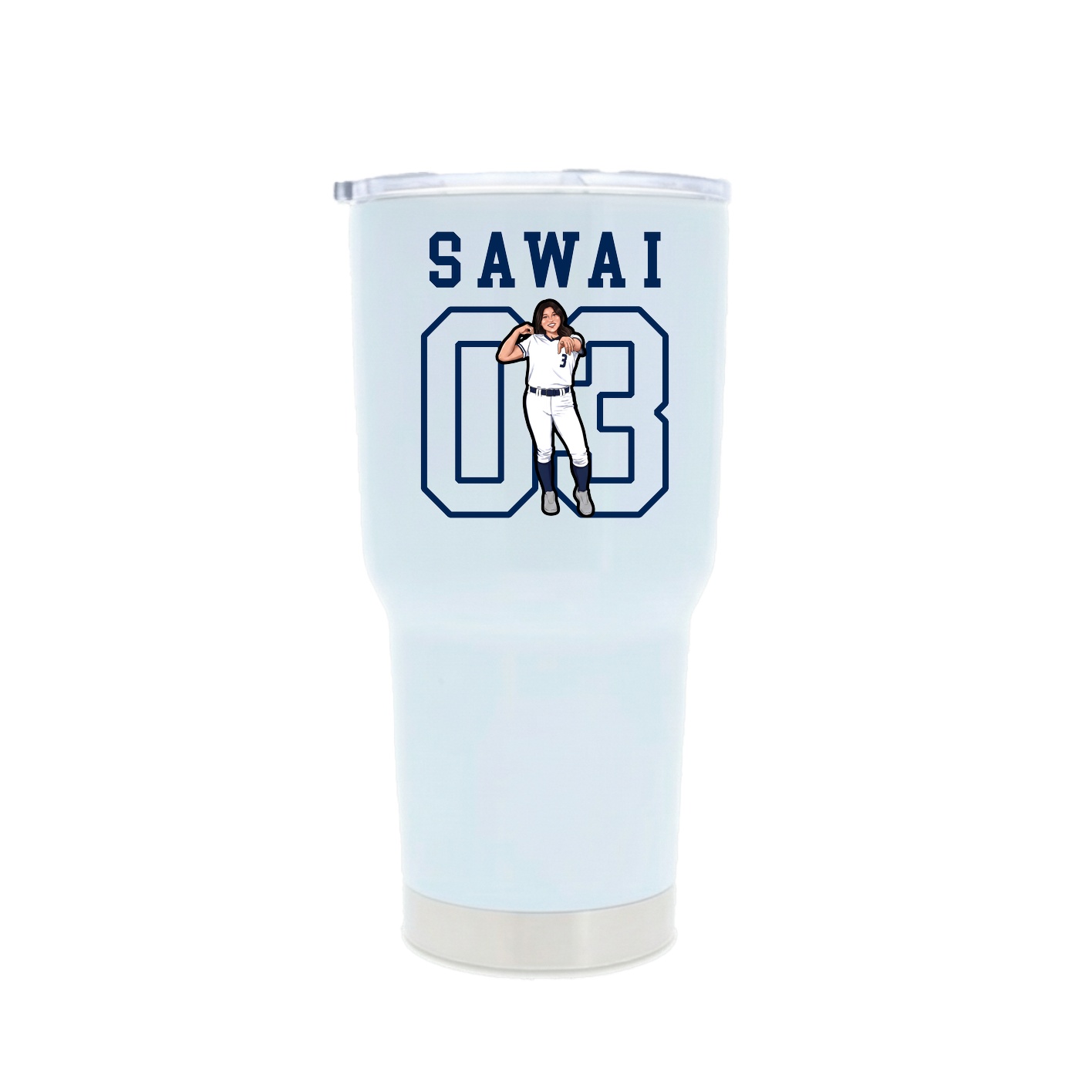 30oz Stainless Steel Tumbler — Shirsey in White