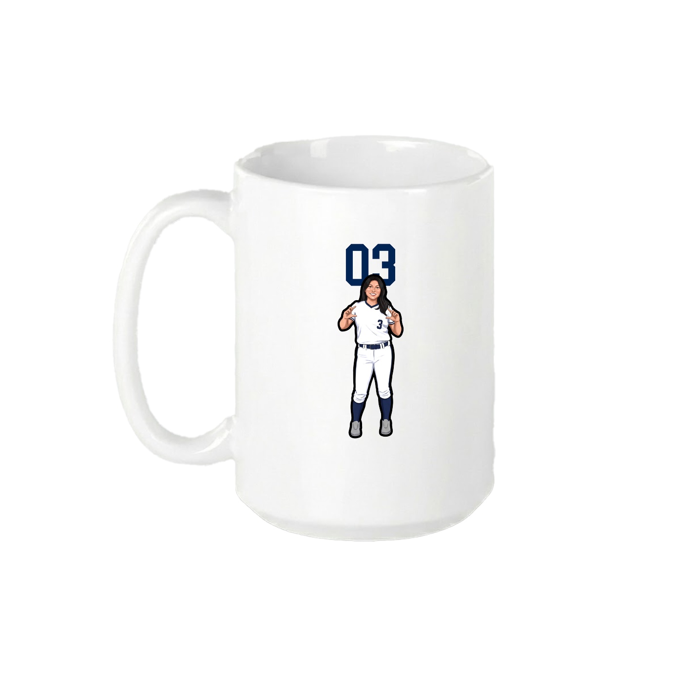 15oz Coffee Mug — Number Top in White