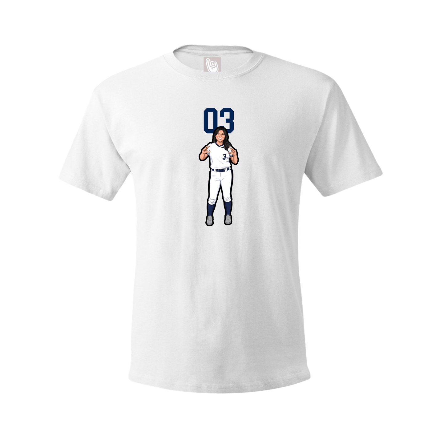 Youth Tee — Number Top in White