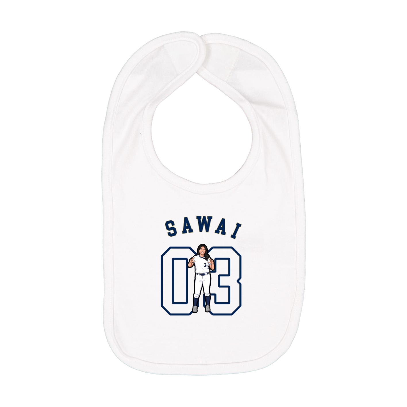 Infant Bib — Shirsey Arch in White
