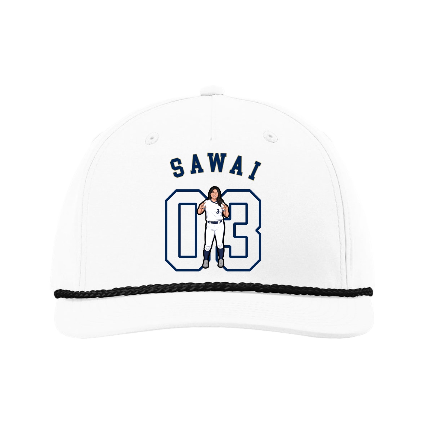 Five-Panel Classic Rope Cap — Shirsey Arch in White