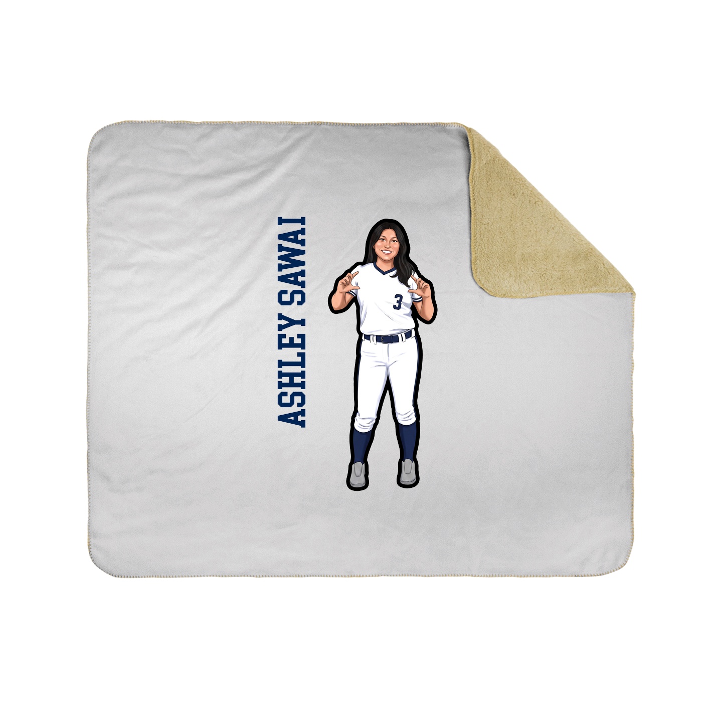 Throw Blanket — Name Vertical in White