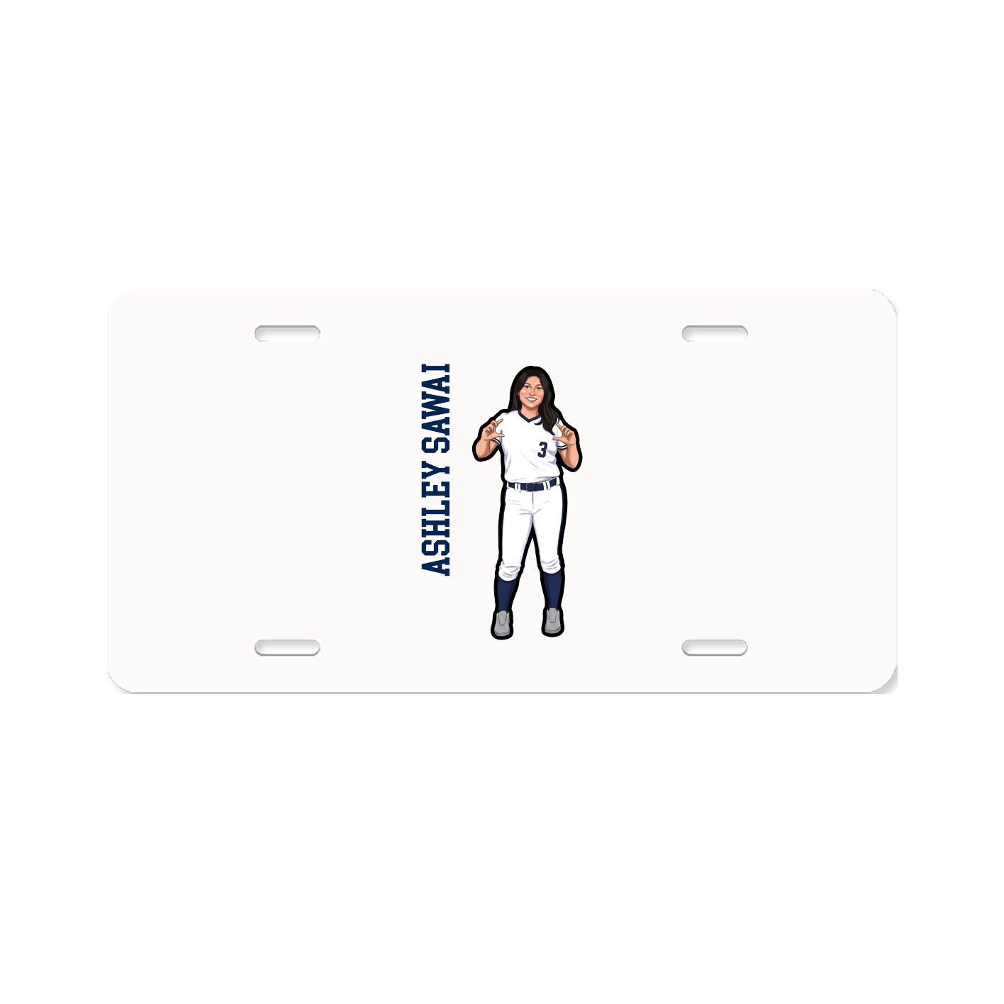 License Plate — Name Vertical in Classic