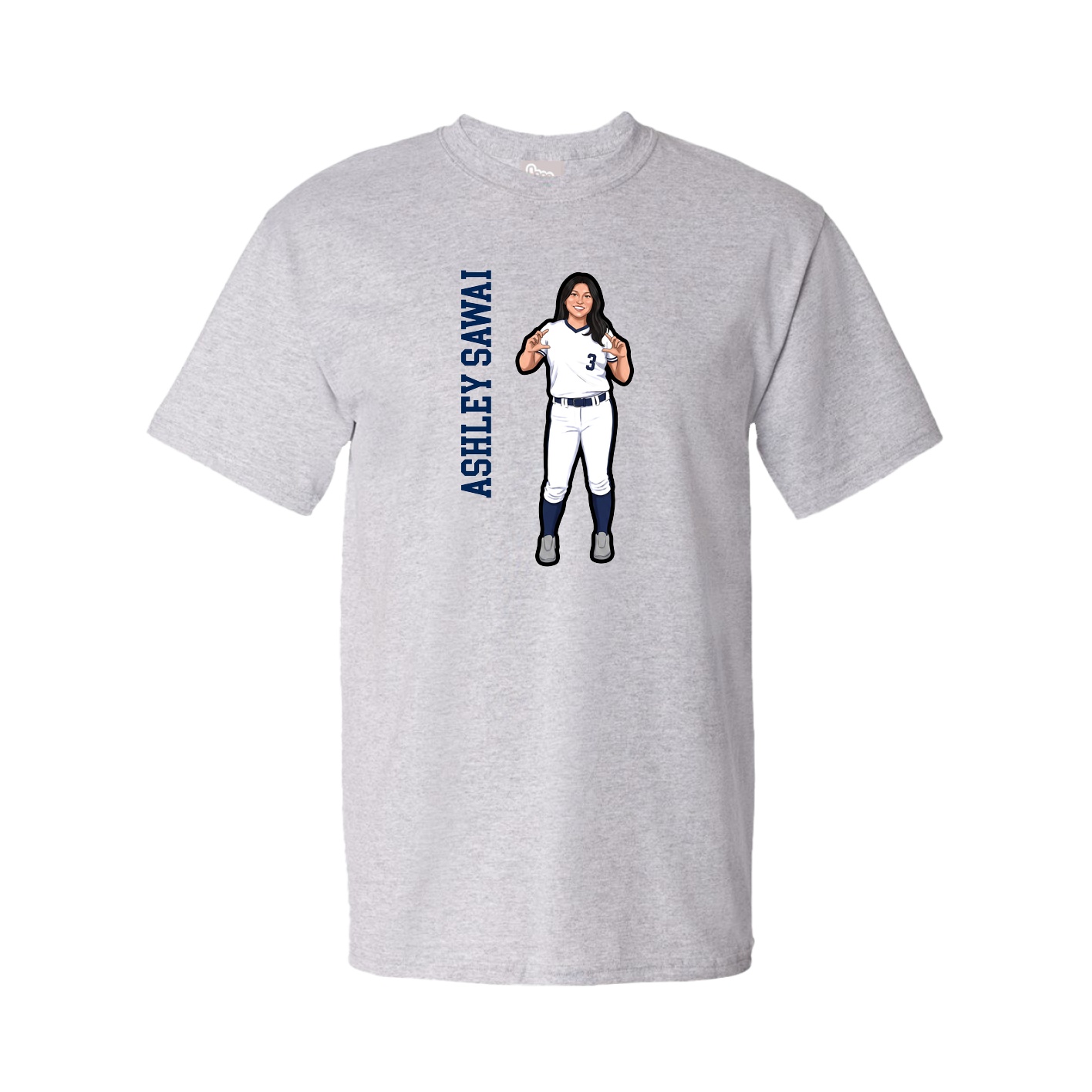 Tee — Name Vertical in Grey