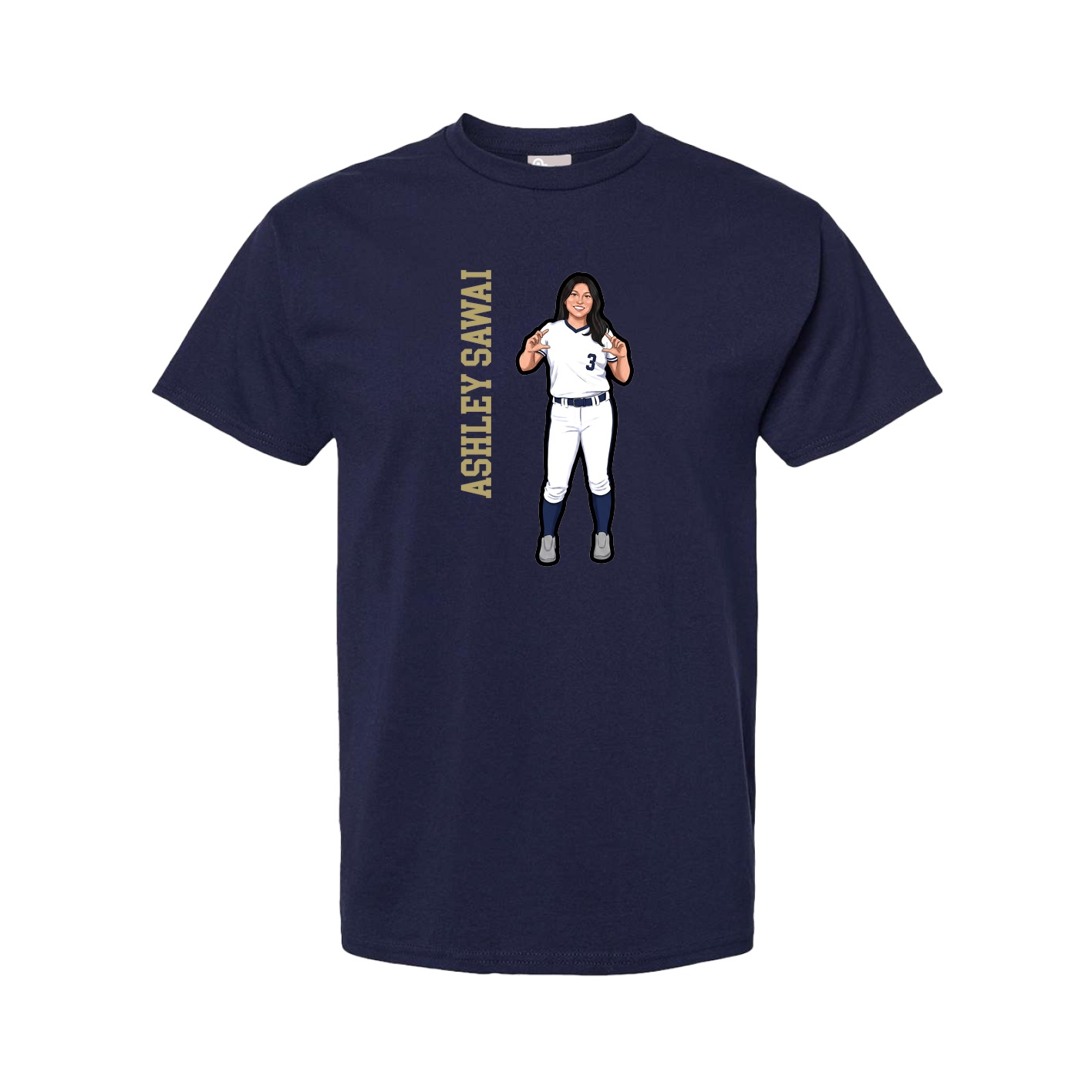 Youth Tee — Name Vertical in Navy
