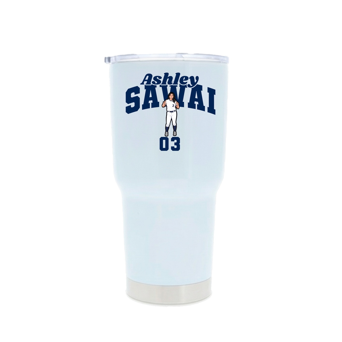 30oz Stainless Steel Tumbler — Signature Arch in White