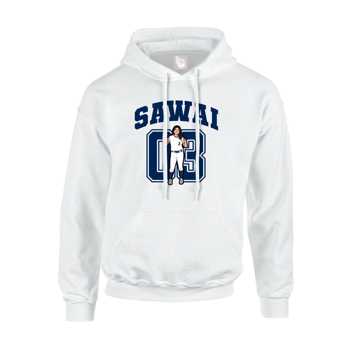 Hoodie — Number in White