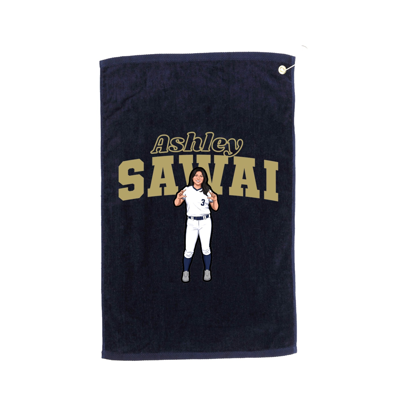 Golf Towel — Name Arch in Navy