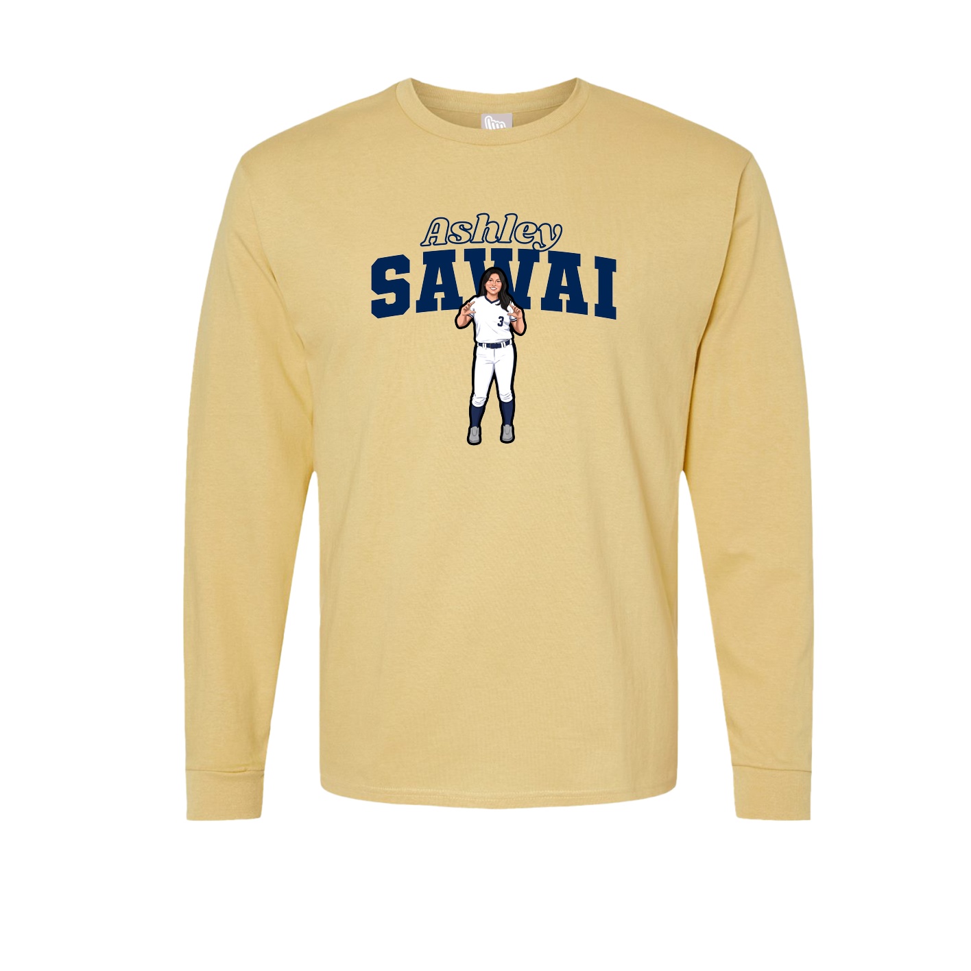 Long Sleeve Tee — Name Arch in Vegas Gold
