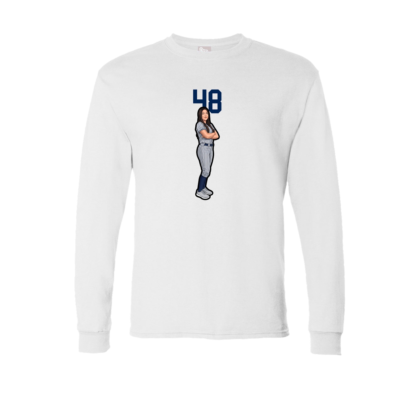 Long Sleeve Tee — Number Top in White