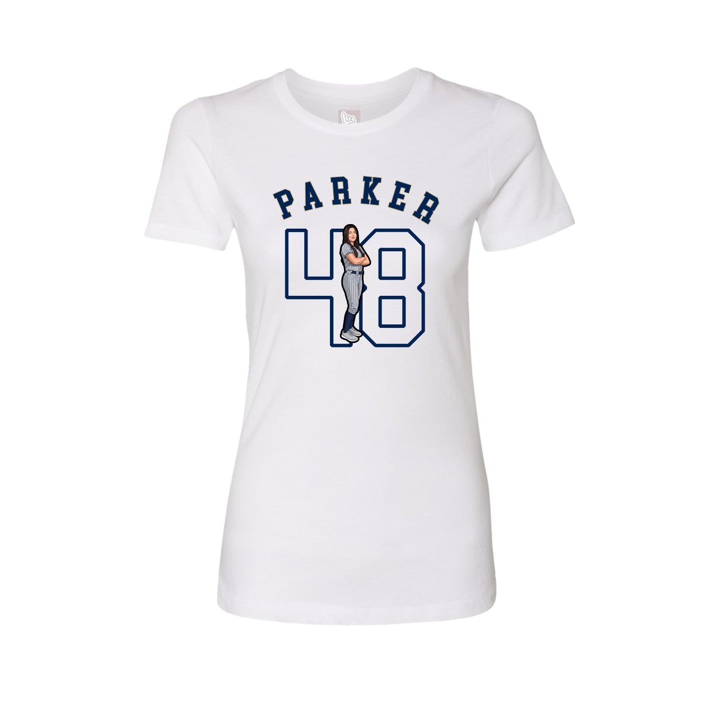 Fitted Women's Tee — Shirsey Arch in White
