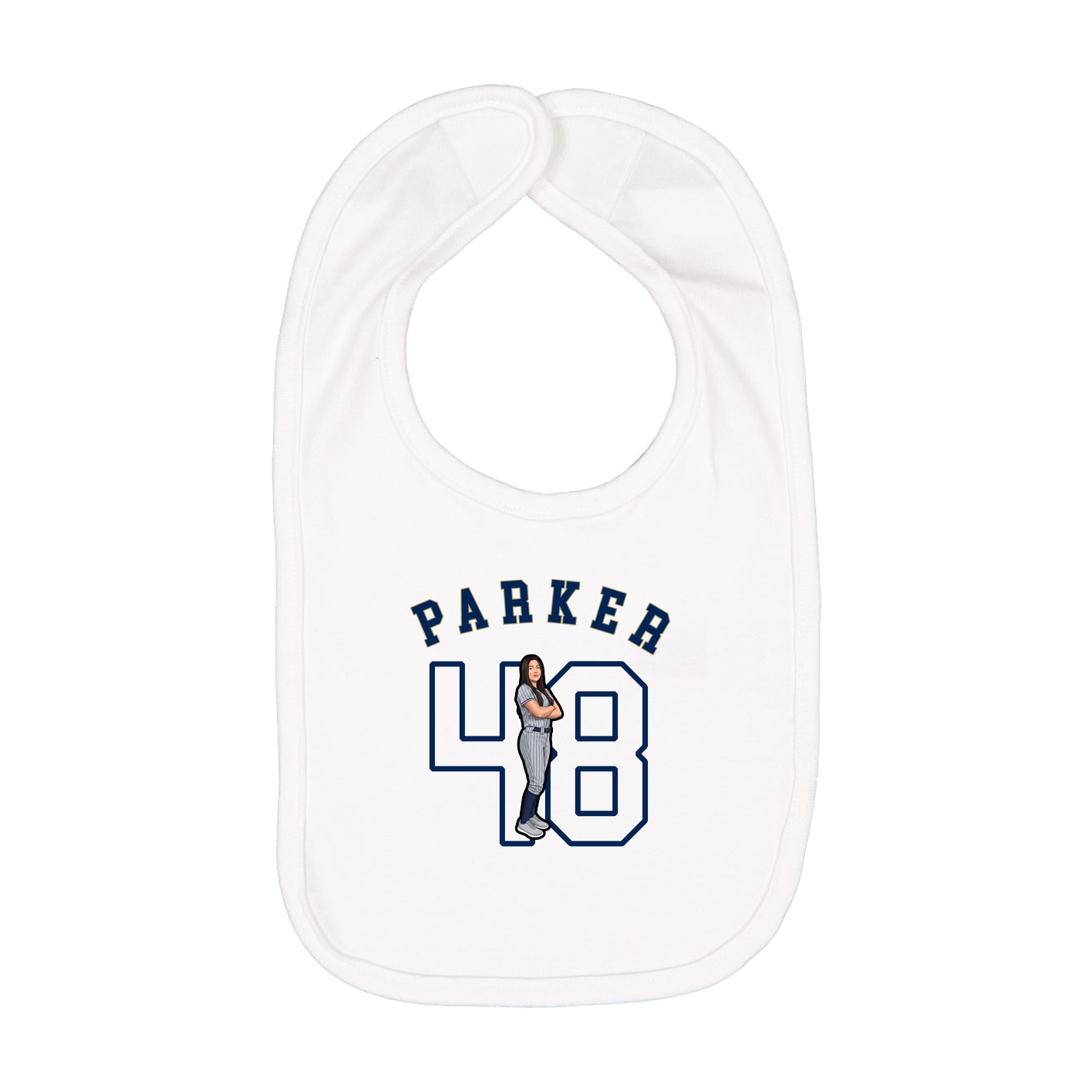 Infant Bib — Shirsey Arch in White