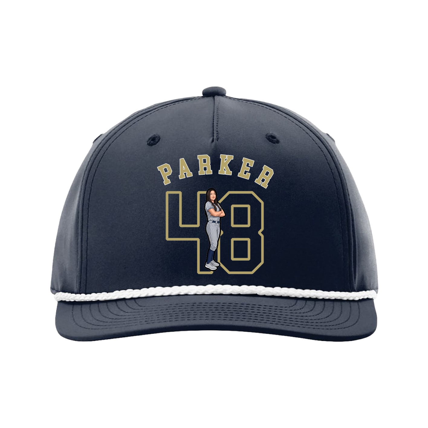 Five-Panel Classic Rope Cap — Shirsey Arch in Navy