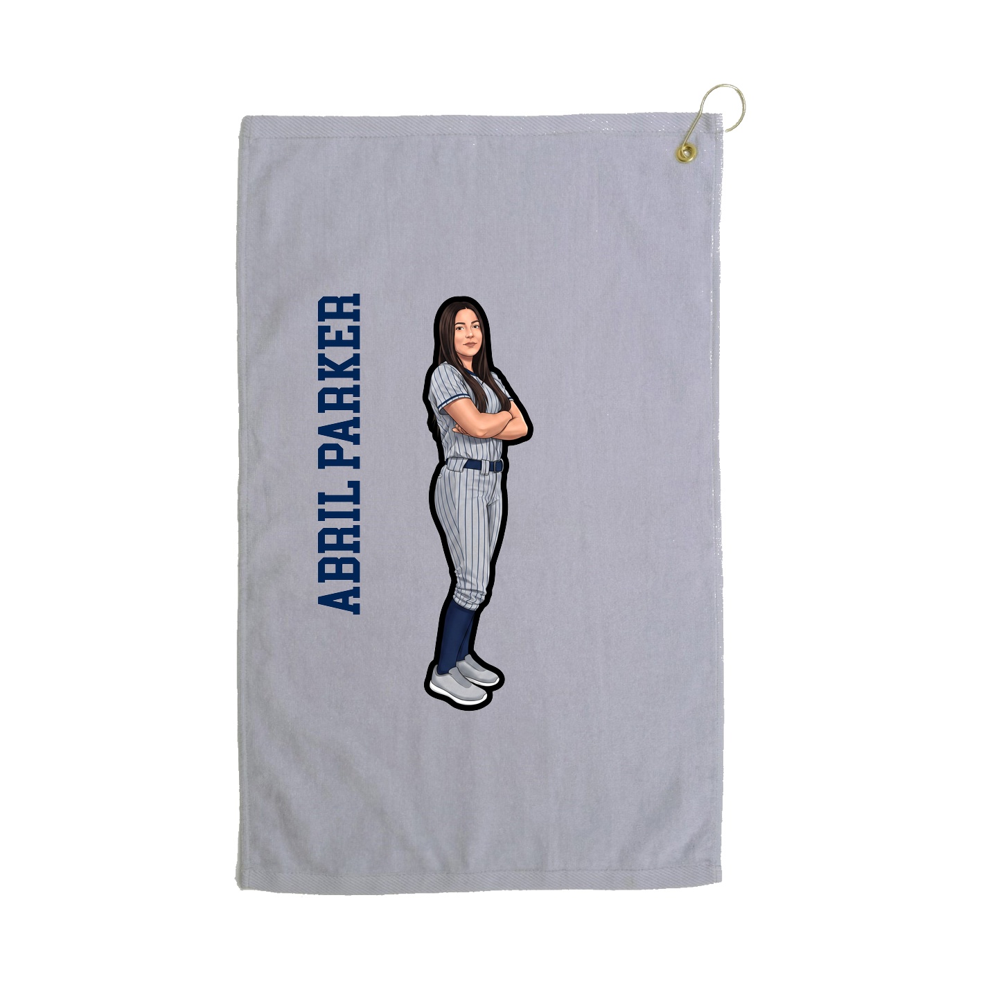 Golf Towel — Name Vertical in Grey