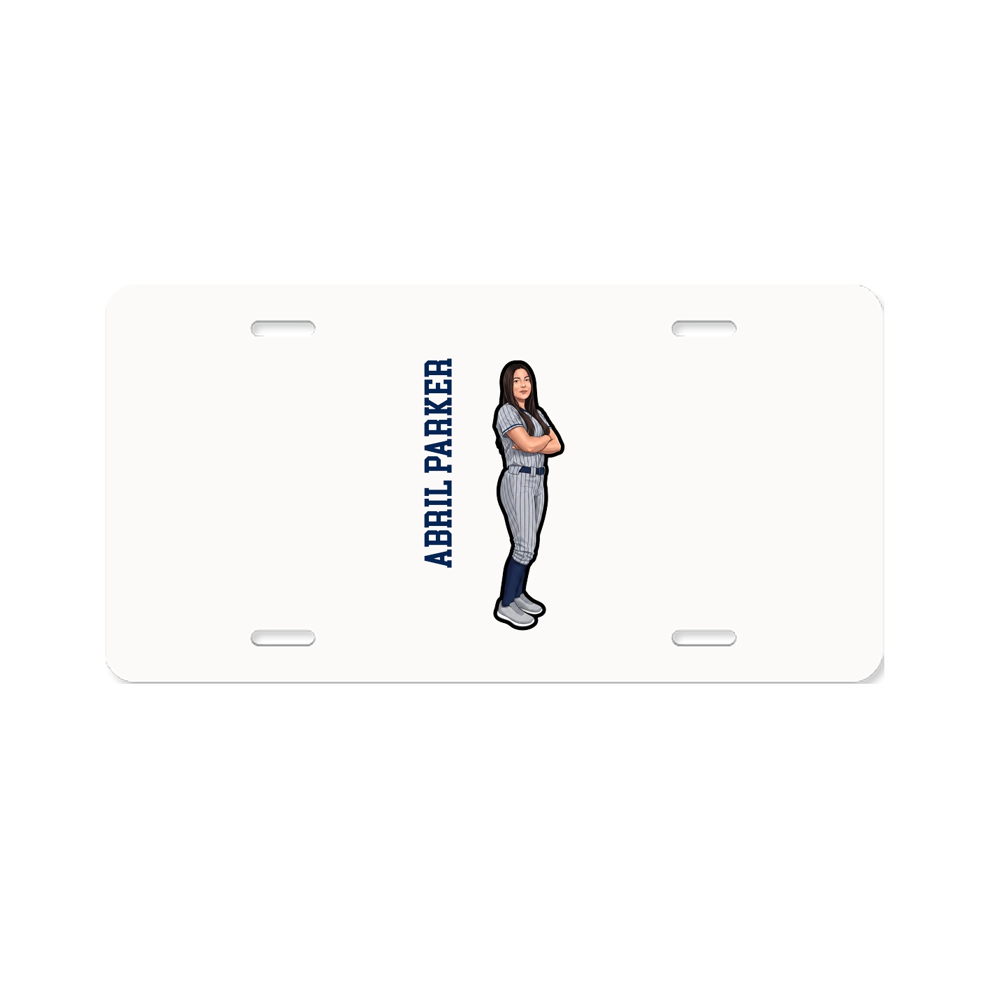License Plate — Name Vertical in Classic