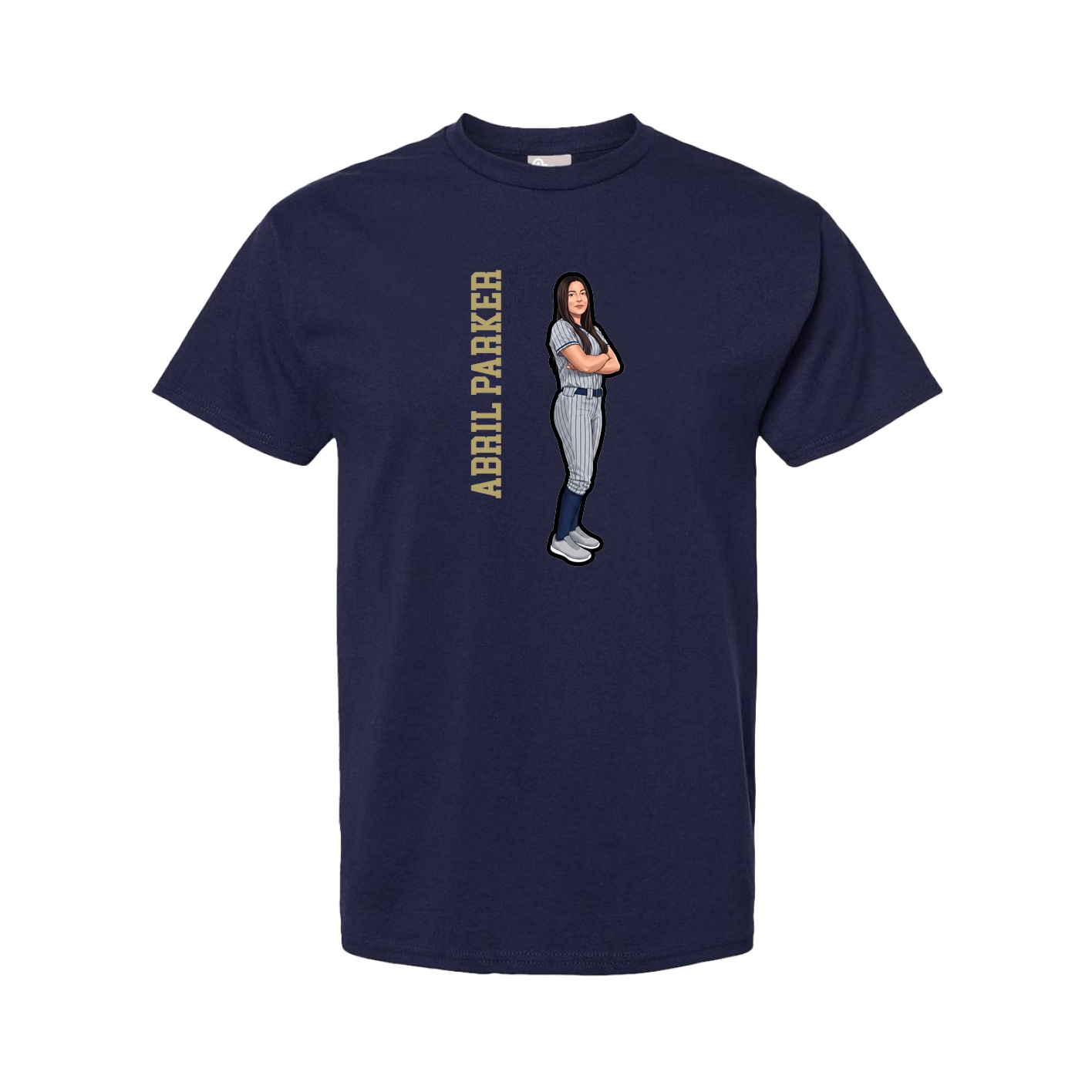 Youth Tee — Name Vertical in Navy
