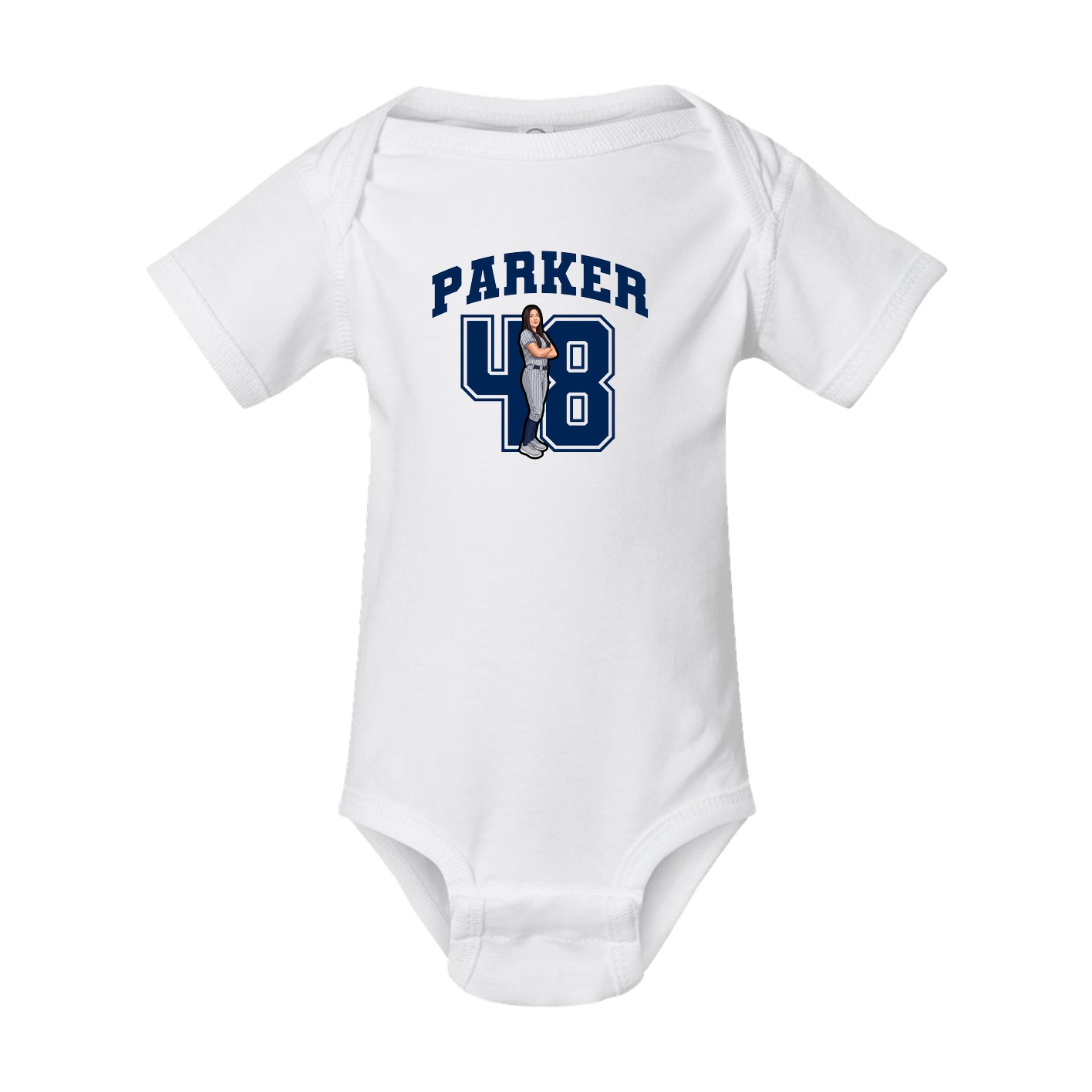 Baby Onesie — Number in White