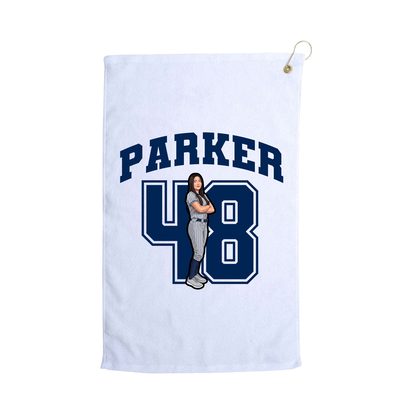 Golf Towel — Number in White
