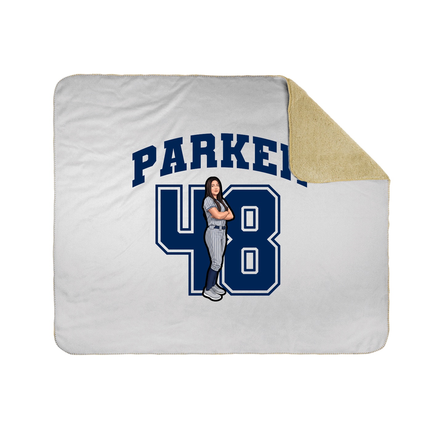 Throw Blanket — Number in White