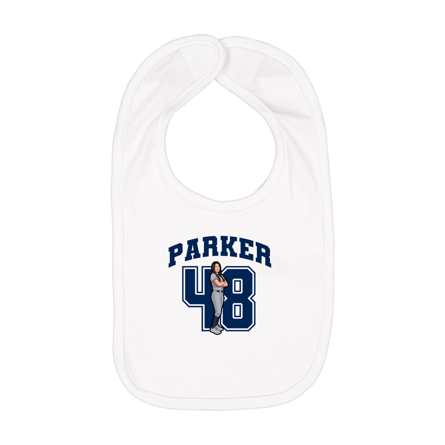 Infant Bib — Number in White