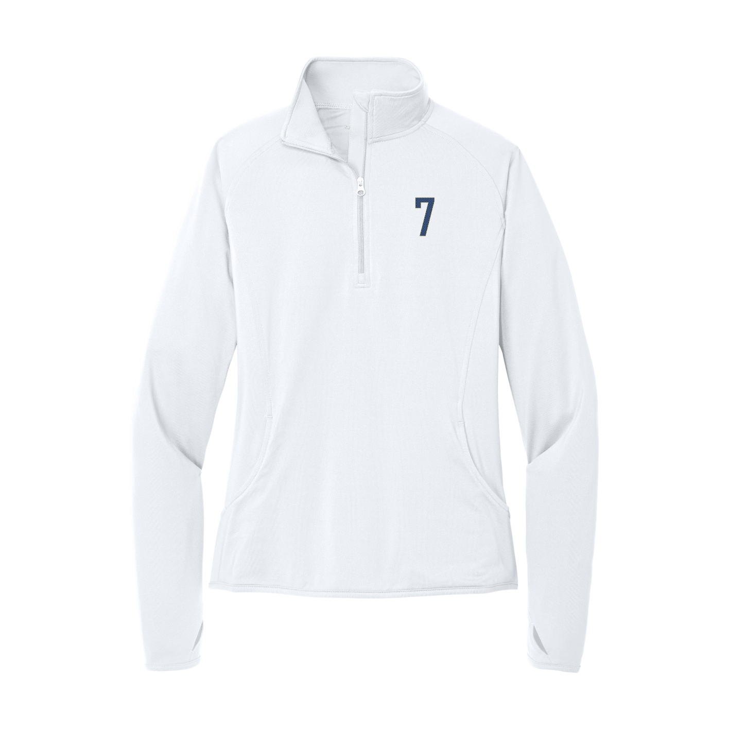Women's Q-Zip Pullover — Front Shirsy in White