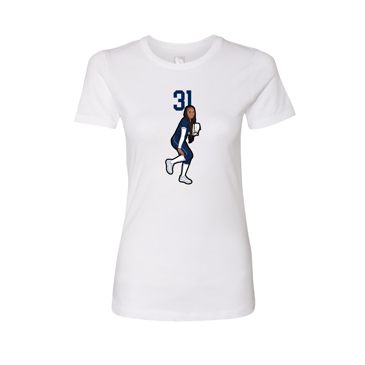 Fitted Women's Tee — Number Top in White