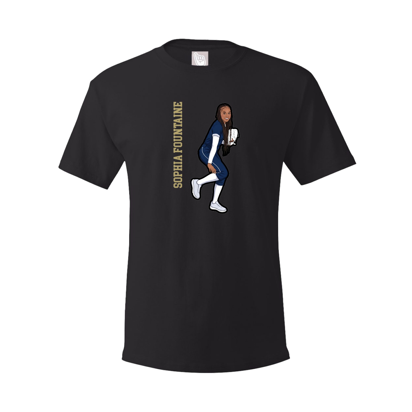 Youth Tee — Name Vertical in Black