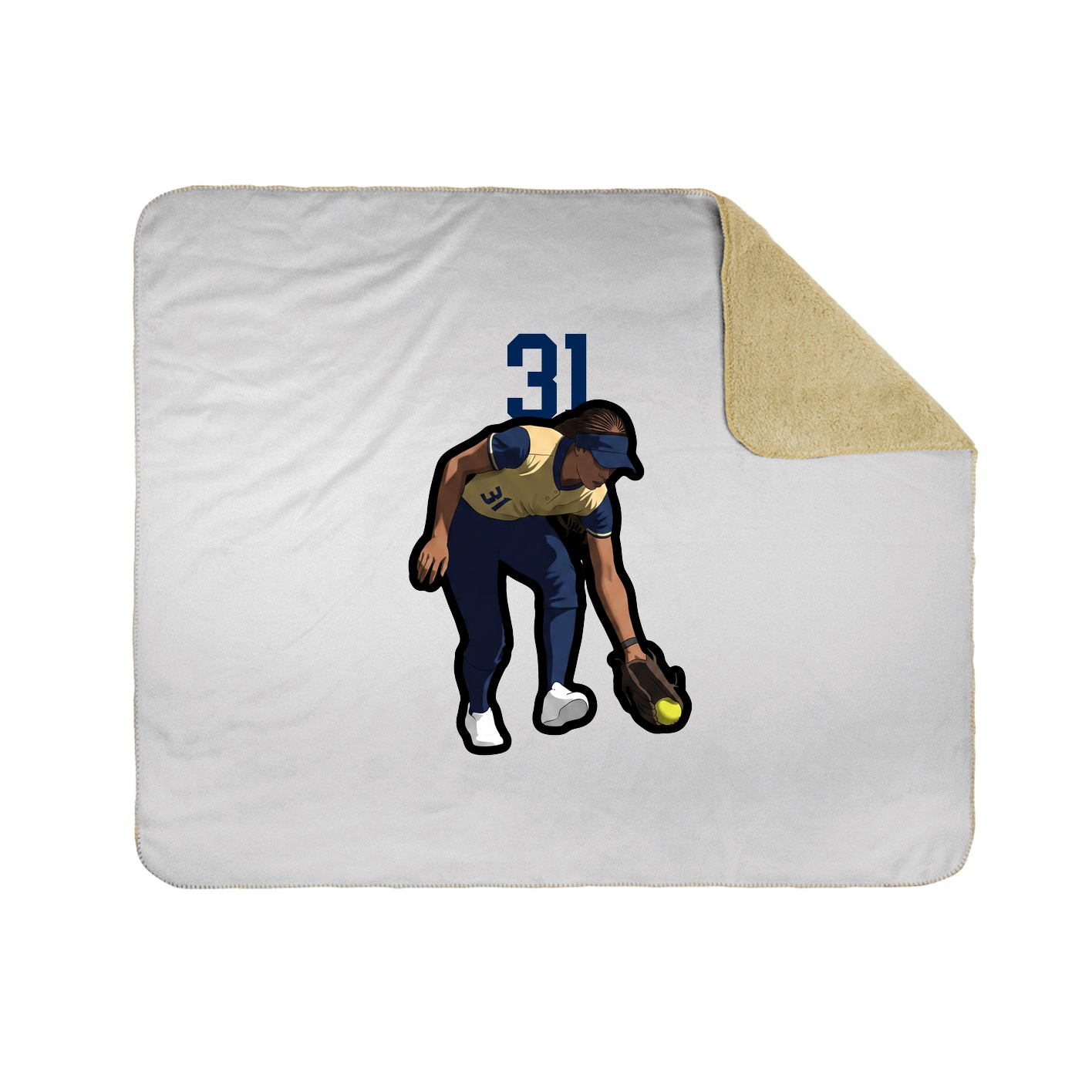 Throw Blanket — Number Top in White