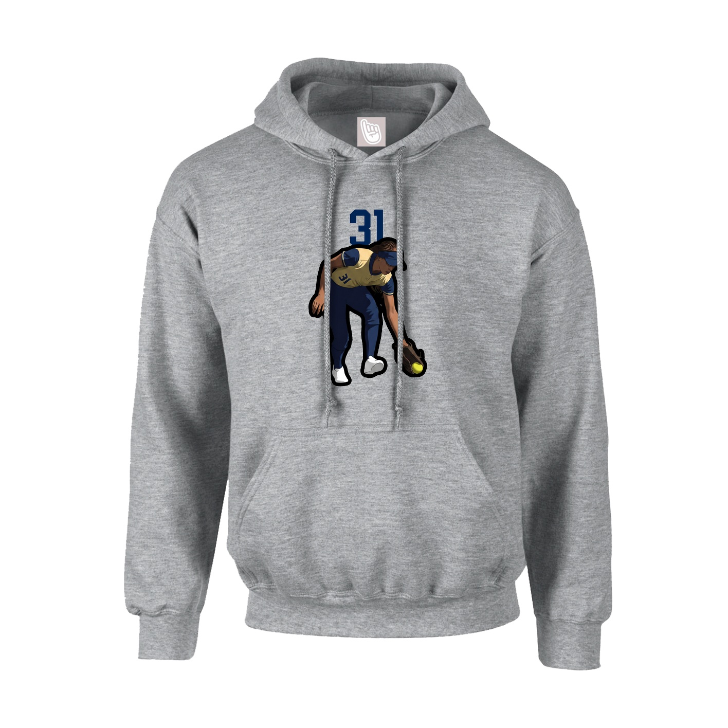 Youth Hoodie — Number Top in Grey