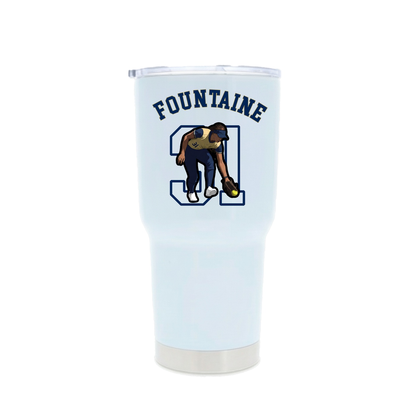 30oz Stainless Steel Tumbler — Shirsey Arch in White