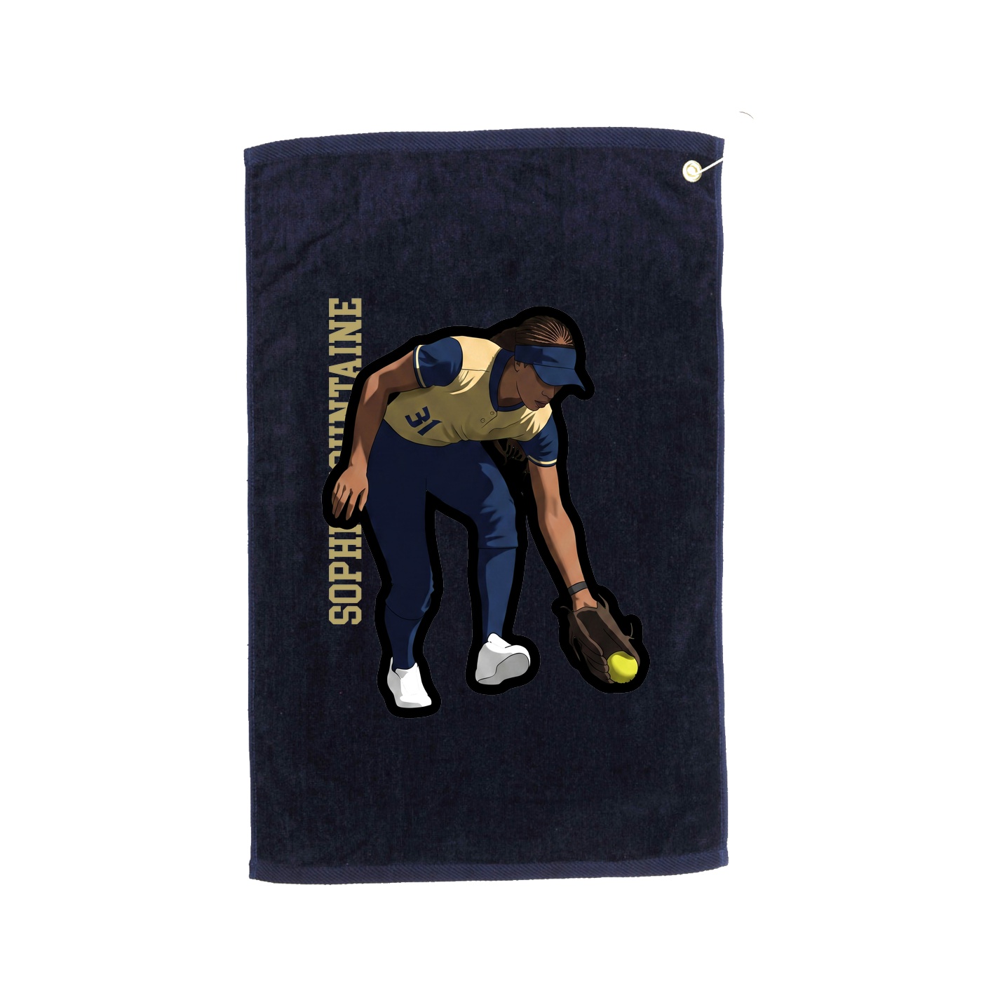 Golf Towel — Name Vertical in Navy
