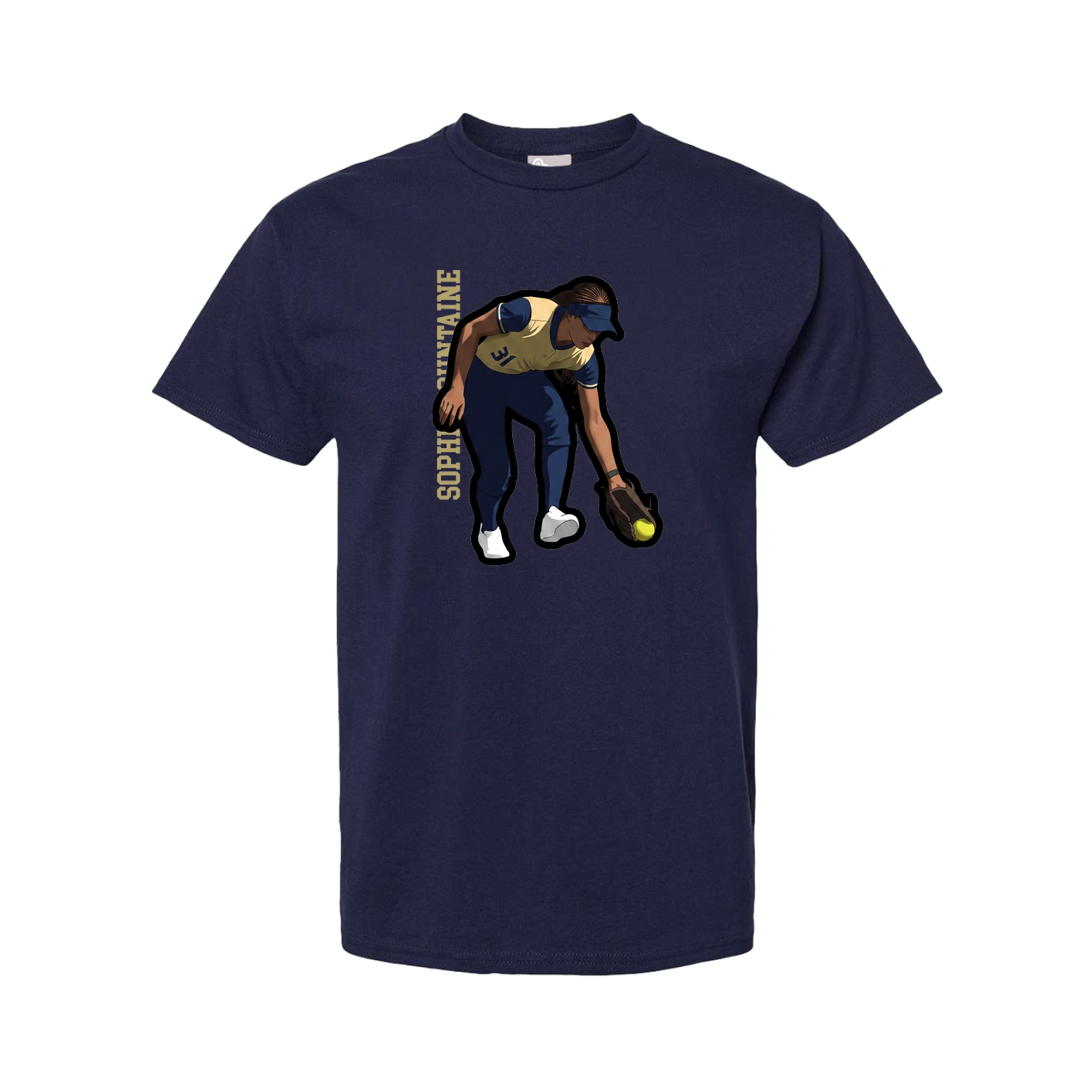 Tee — Name Vertical in Navy