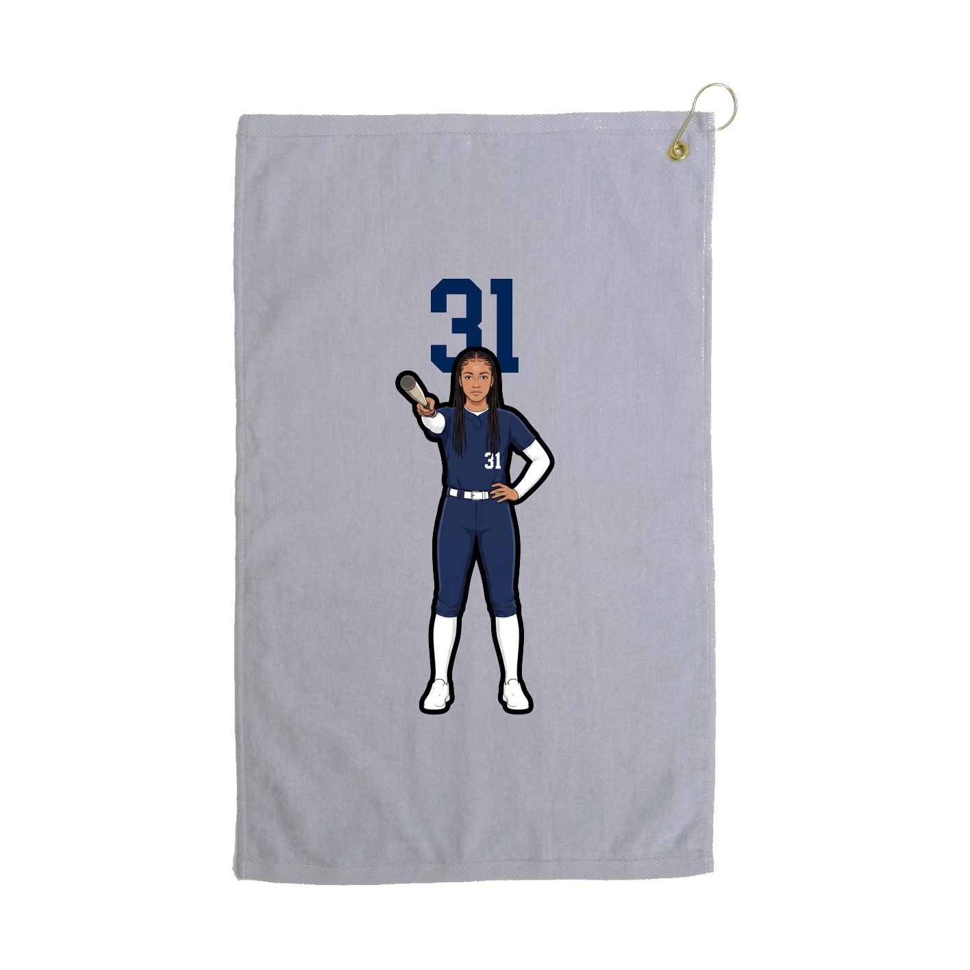 Golf Towel — Number Top in Grey