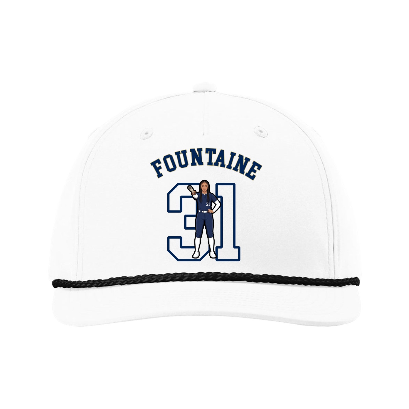 Five-Panel Classic Rope Cap — Shirsey Arch in White