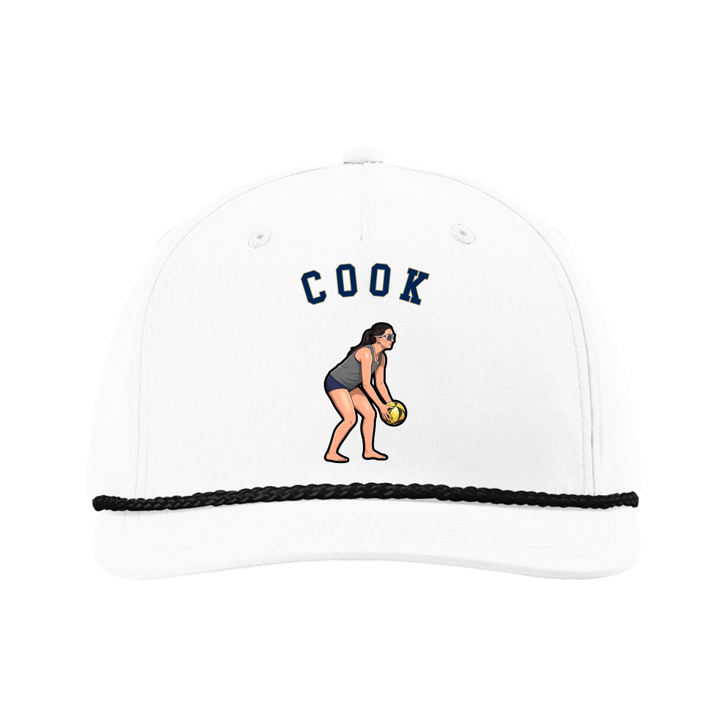 Five-Panel Classic Rope Cap — Shirsey Arch in White